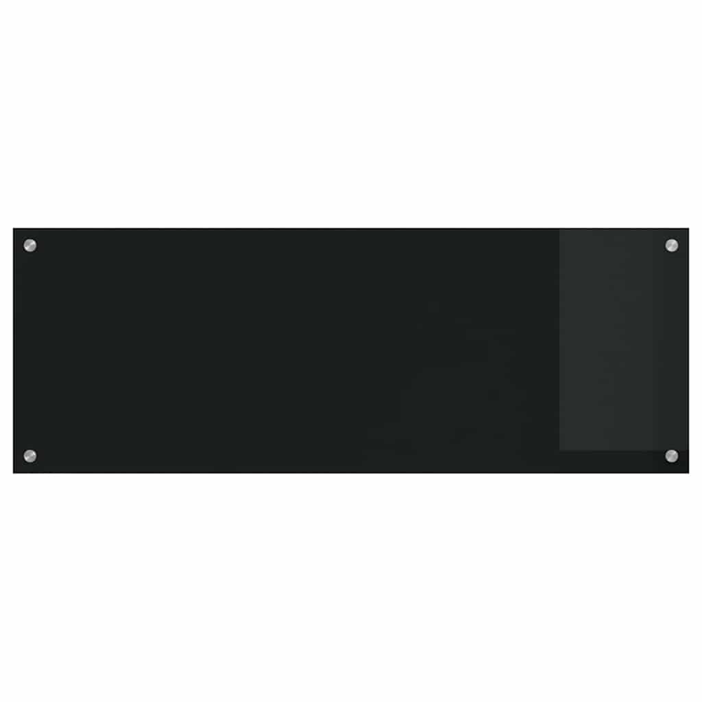 Kitchen Backsplash 2 pcs Black 110 x 40 cm Tempered Glass