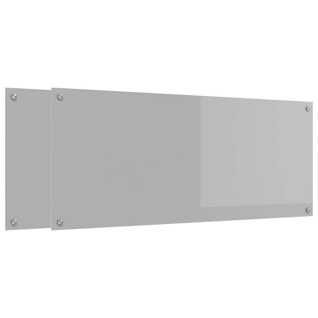 Kitchen Backsplash 2 pcs Light Grey 120 x 50 cm Tempered Glass