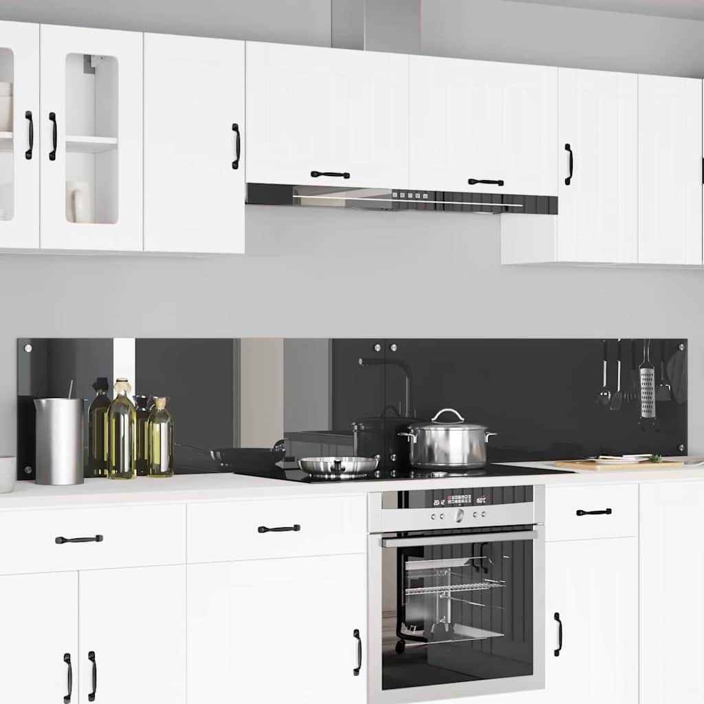 Kitchen Backsplash 2 pcs Dark Grey 120 x 40 cm Tempered Glass