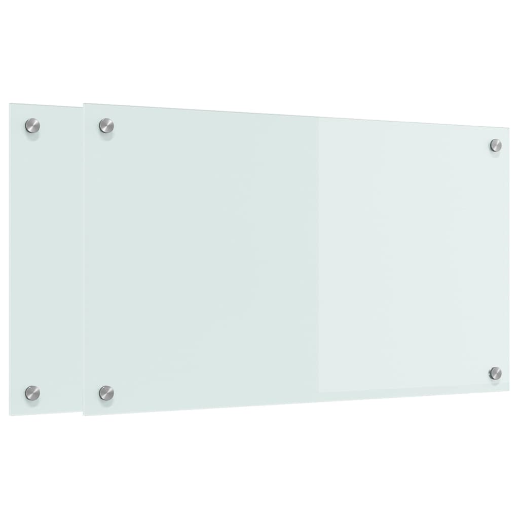 Kitchen Backsplash 2 pcs White 70 x 40 cm Tempered Glass