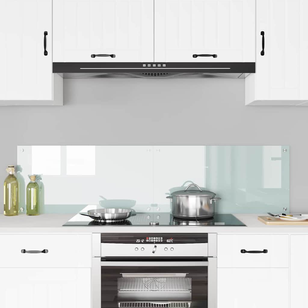 Kitchen Backsplash White 80 x 40 cm Tempered Glass