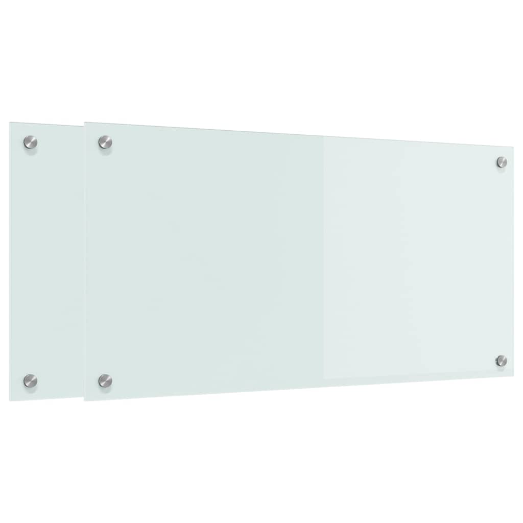 Kitchen Backsplash White 80 x 40 cm Tempered Glass