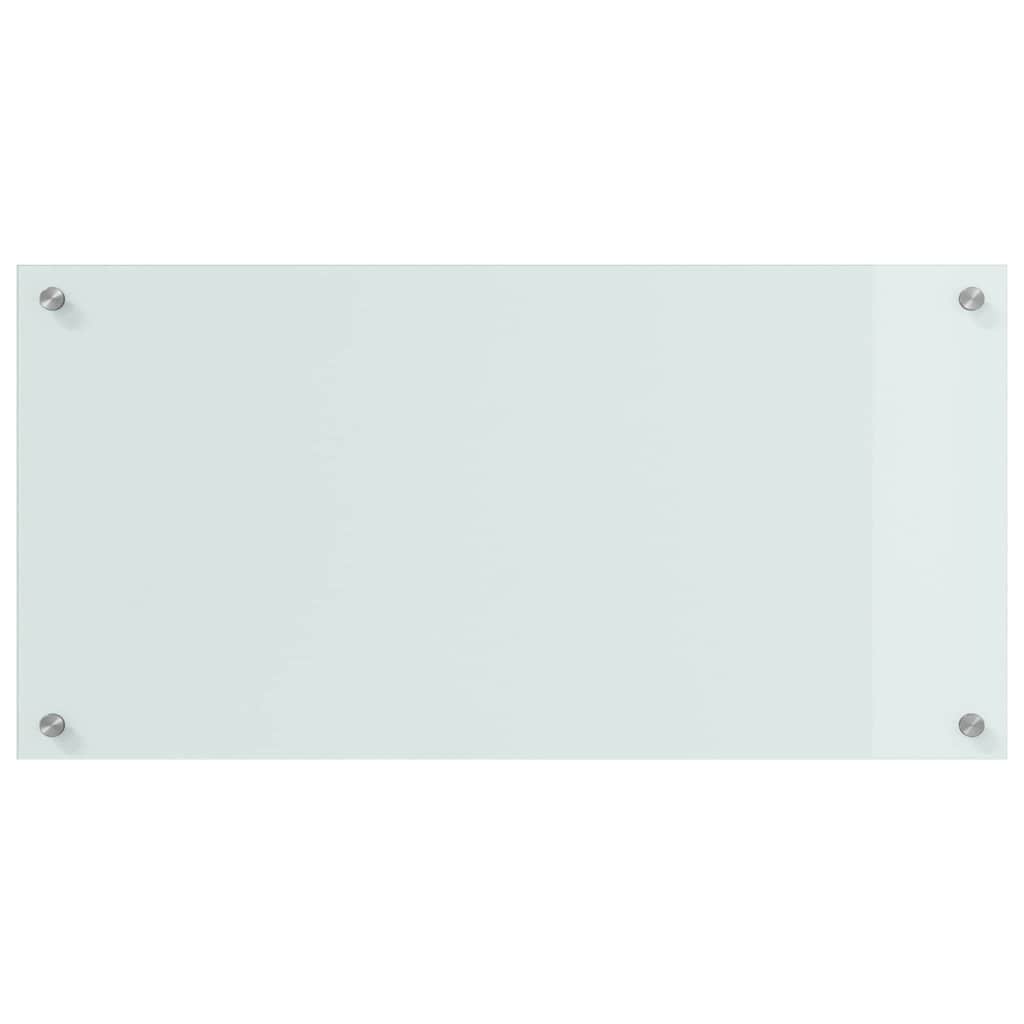 Kitchen Backsplash White 80 x 40 cm Tempered Glass