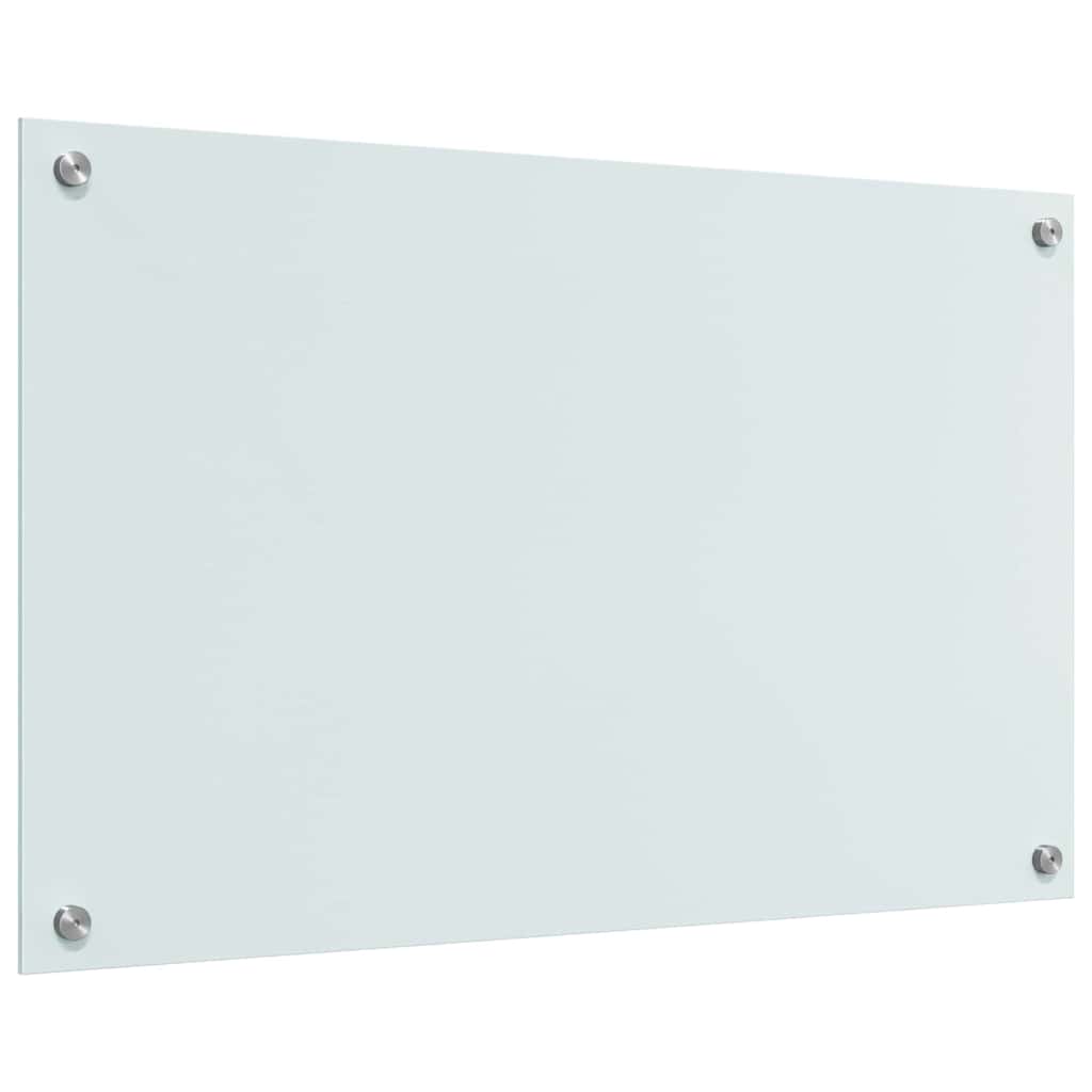 Kitchen Backsplash White 80 x 50 cm Tempered Glass