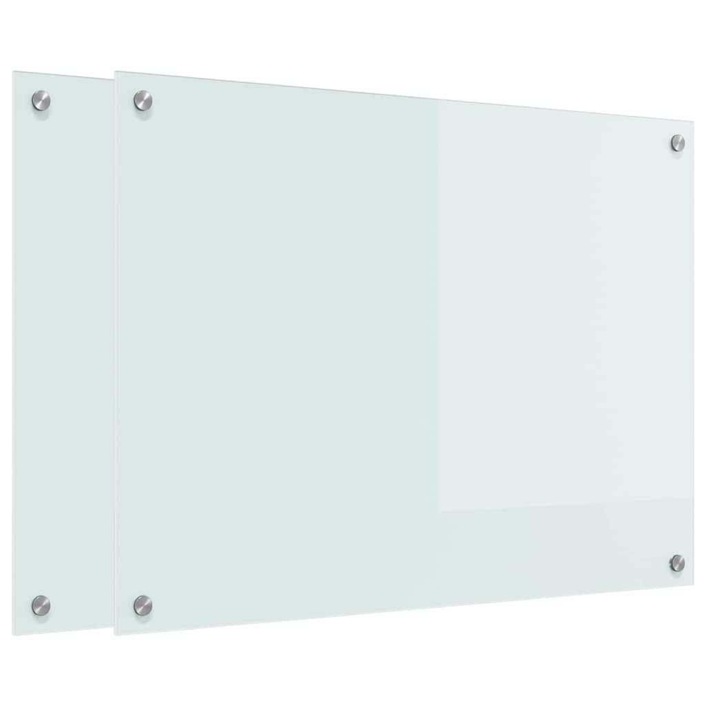 Kitchen Backsplash White 80 x 60 cm Tempered Glass