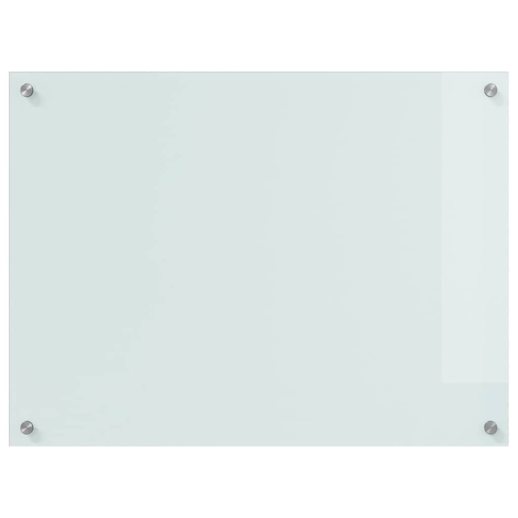 Kitchen Backsplash White 80 x 60 cm Tempered Glass