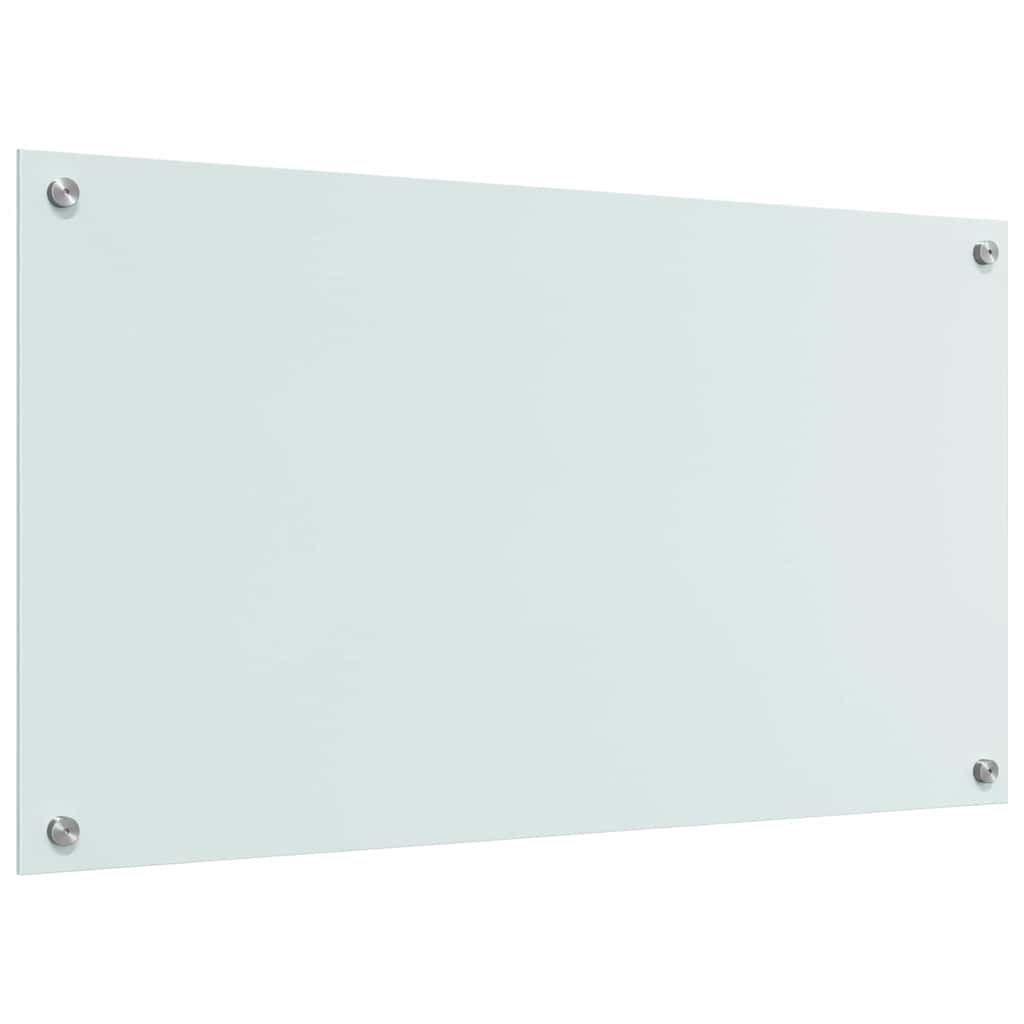 Kitchen Backsplash White 90 x 50 cm Tempered Glass