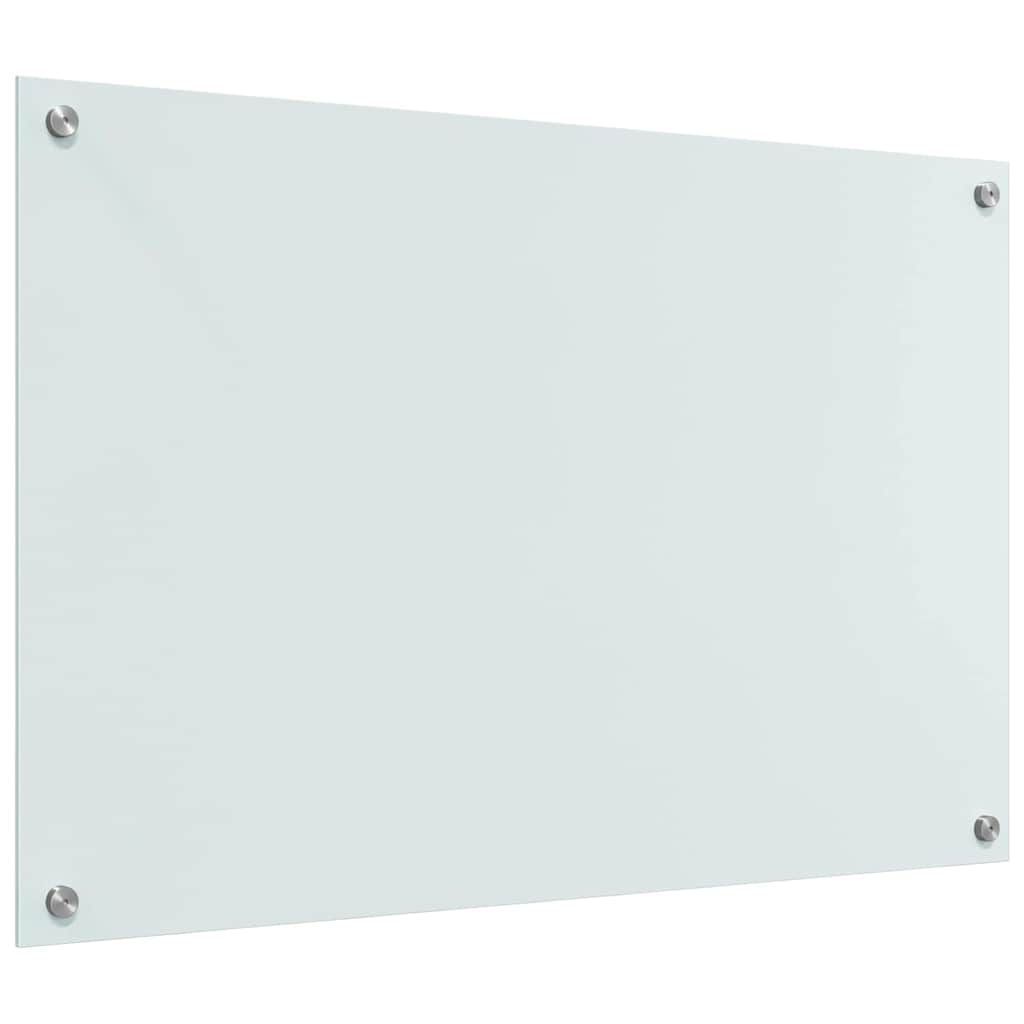 Kitchen Backsplash White 90 x 60 cm Tempered Glass