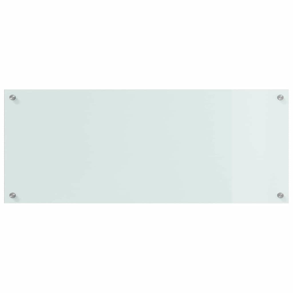 Kitchen Backsplash White 100 x 40 cm Tempered Glass