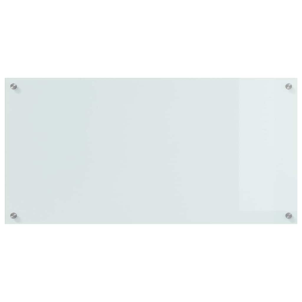 Kitchen Backsplash White 100 x 50 cm Tempered Glass
