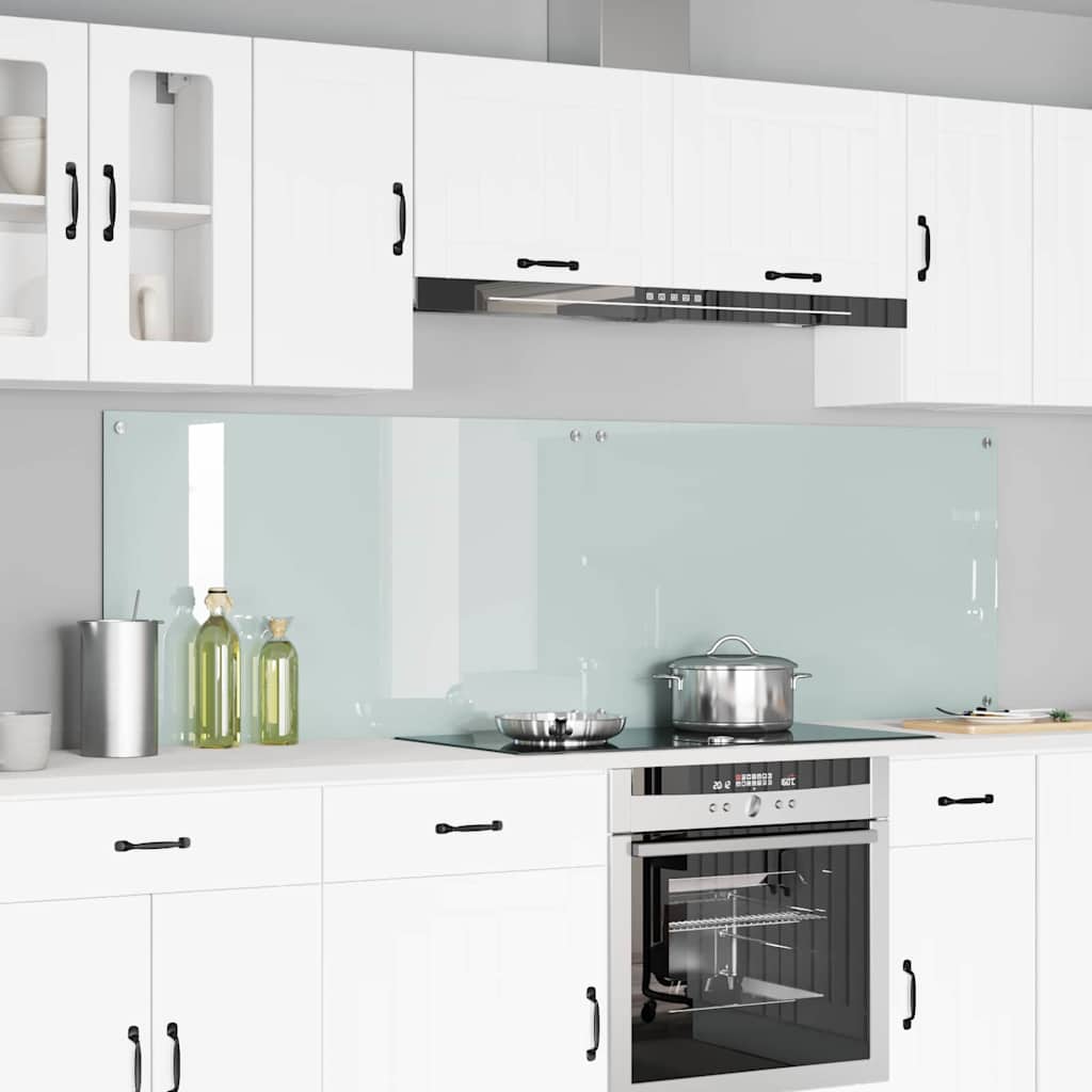 Kitchen Backsplash White 100 x 60 cm Tempered Glass