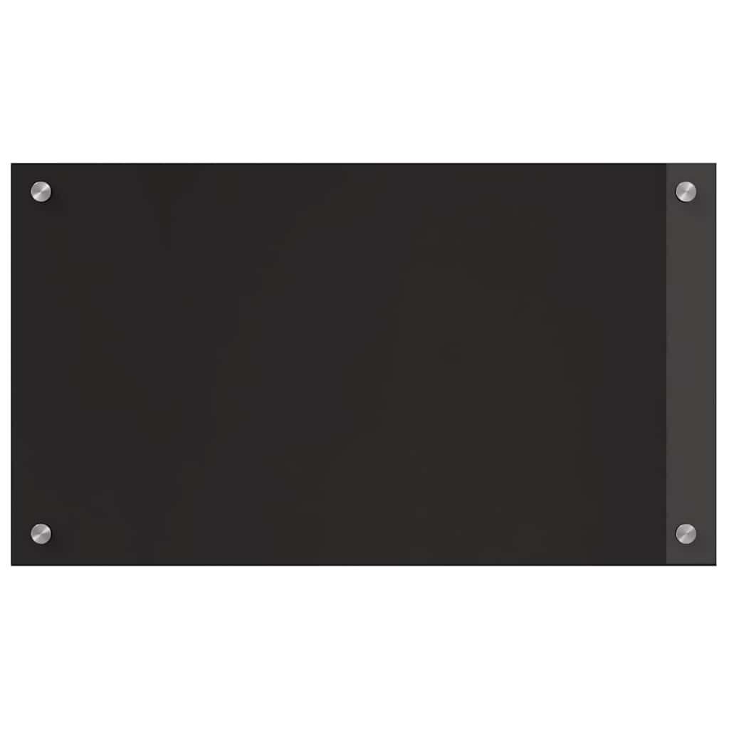 Kitchen Backsplash Black 70 x 40 cm Tempered Glass