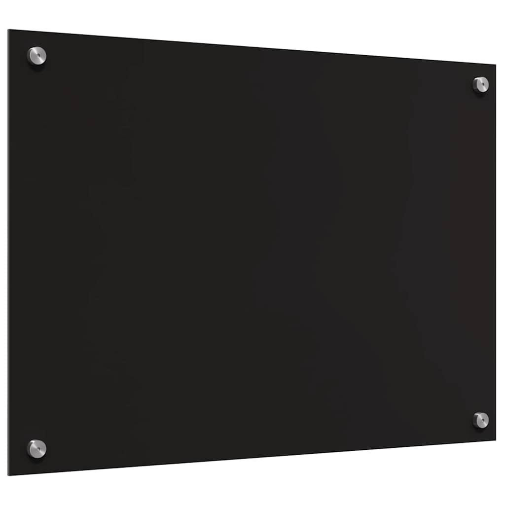 Kitchen Backsplash Black 70 x 50 cm Tempered Glass