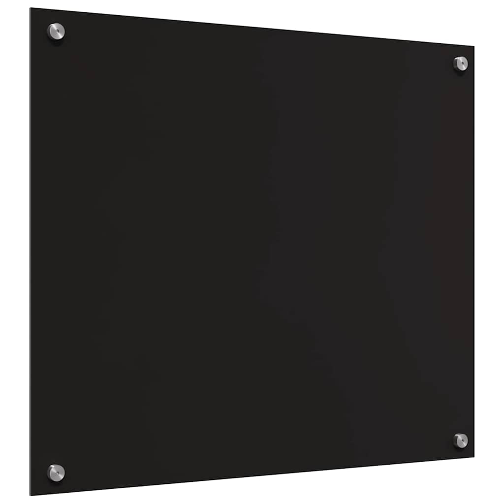 Kitchen Backsplash Black 70 x 60 cm Tempered Glass