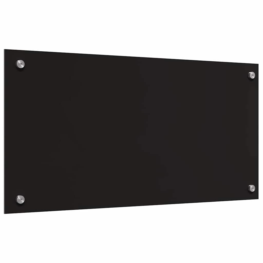 Kitchen Backsplash Black 80 x 40 cm Tempered Glass