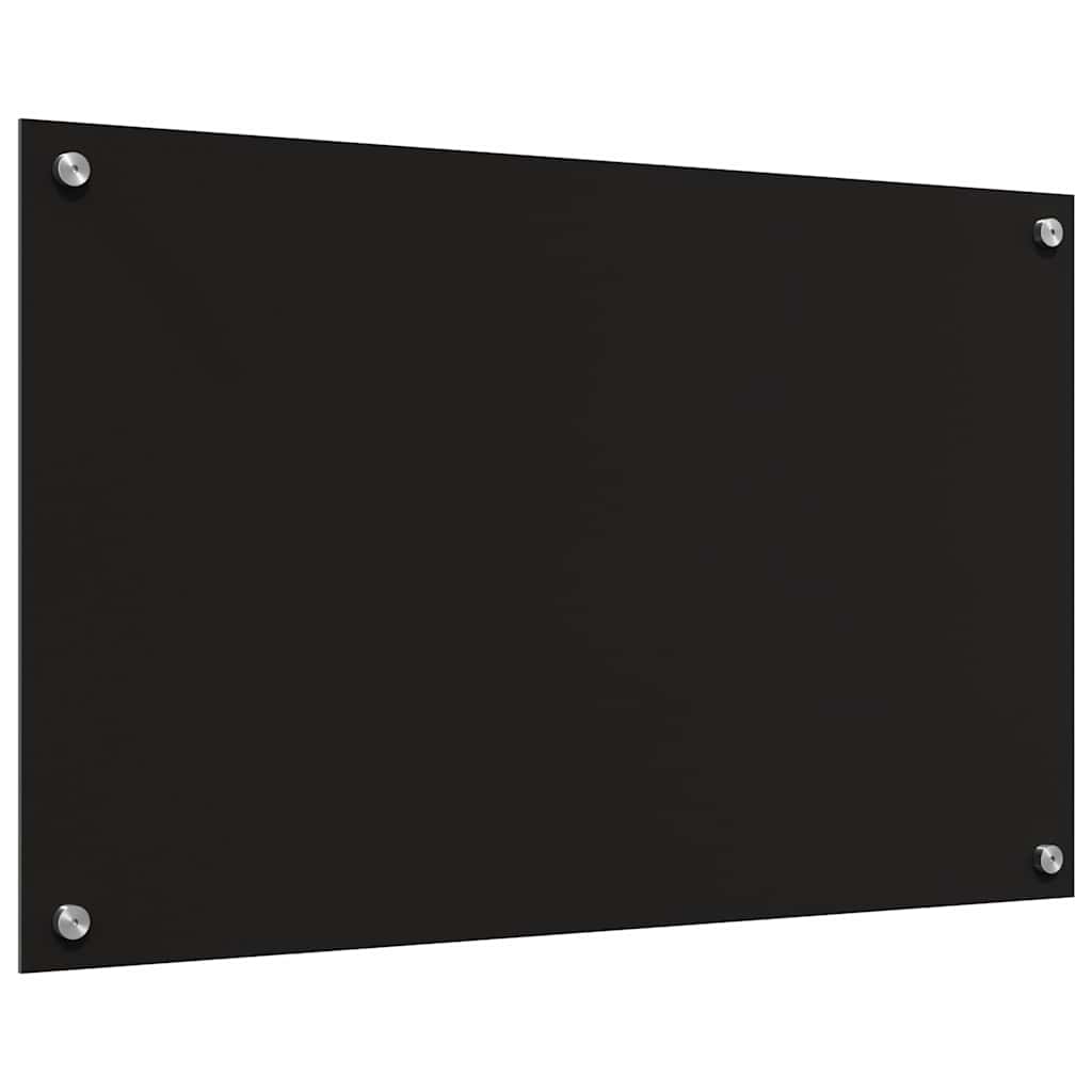 Kitchen Backsplash Black 80 x 50 cm Tempered Glass