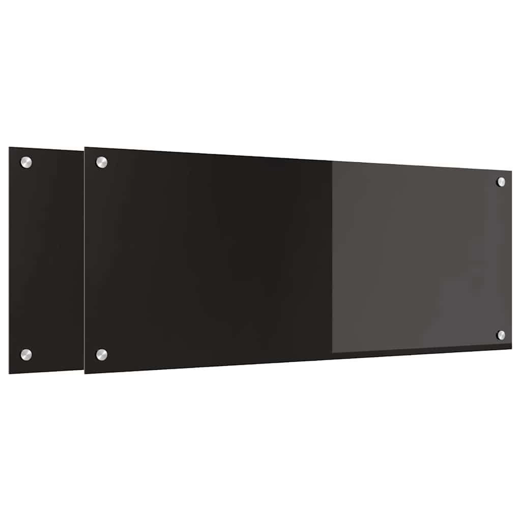 Kitchen Backsplash Black 100 x 40 cm Tempered Glass