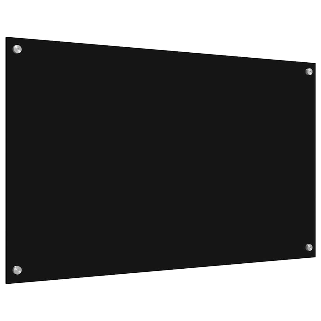 Kitchen Backsplash Black 100 x 60 cm Tempered Glass